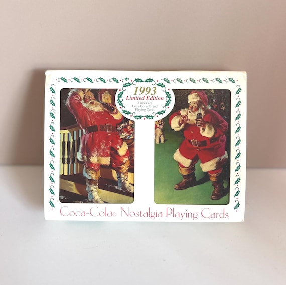 Vintage Coca-cola Santa Playing Cards Set - 1993 Collectible Tin