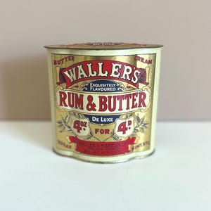 Vintage Waller&#39;s Rum & Butter Toffee Tin: Blackpool Advertising Collectible
