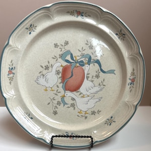 Vintage Internationale Marmelade-Gänse-Servierplatte - 12,5 &quot;gesprenkeltes Steinzeug, Cottagecore Küchendekor