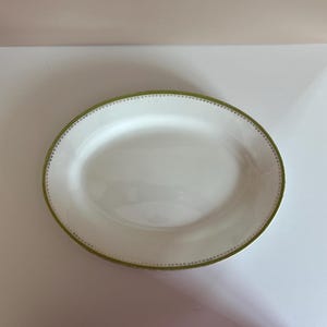 Vintage Homer Laughlin Genesis Platter: Green Floral Rim, Mid-Century Dinnerware
