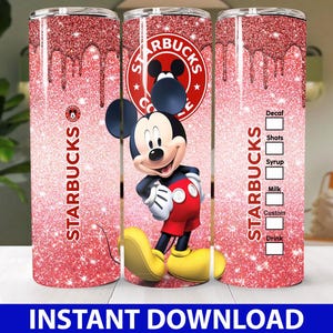 Mickey Mouse Bling Skinny Tumbler PNG, Dlsney Tumbler, Mouse & Friends Goofy Donald Cartoon Tumbler Wrap Sublimation Png Instant Download