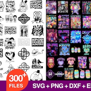 300+ files Kpop Demonn Hunters Svg Png Bundle, Derpy Tiger Bird Demon Hunters Png, Sa-ja Boy, Hun-trix Kpop Band, Cat And Bird, Girl Dinner