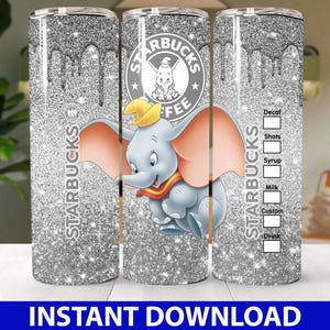 Dumbo Elephant Bling Skinny Tumbler PNG, Dlsney Tumbler, Mouse & Friends Goofy Donald Cartoon Tumbler Wrap Sublimation Png Instant Download