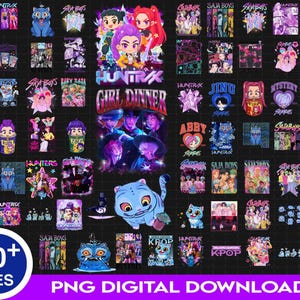 80+ files Kpop Demonn Hunters Png Bundle, Derpy Tiger Bird Demon Hunters Png, Sa-ja Boy, Hun-trix Kpop Band, Cat And Bird, Girl Dinner Png
