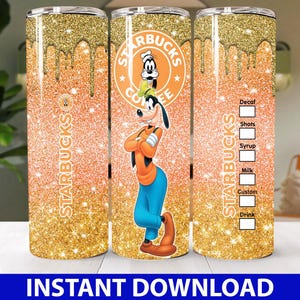 Goofy Bling Skinny Tumbler PNG, Dlsney Tumbler, Mouse & Friends Goofy Donald Cartoon Tumbler Wrap Sublimation Png Instant Download