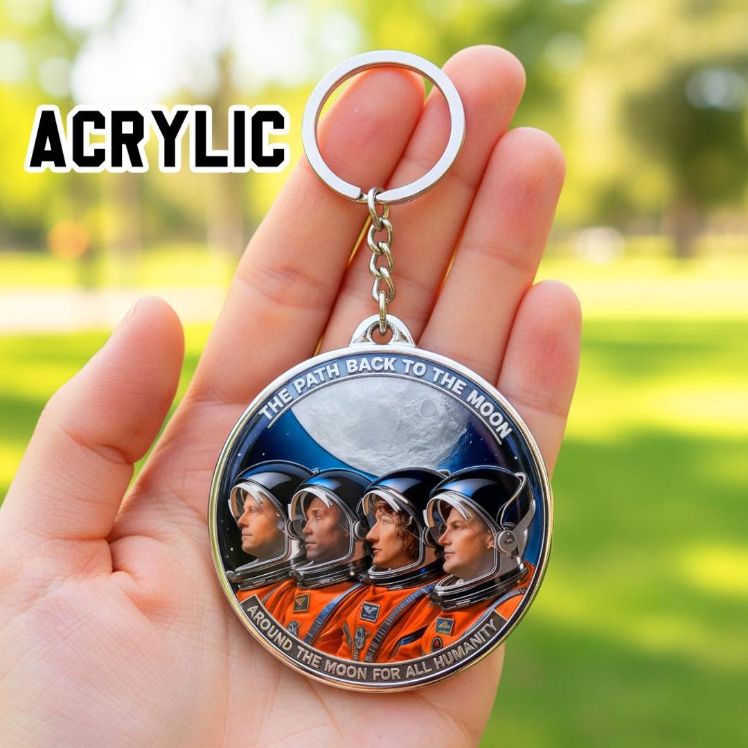 Mission Key Chain Artemis II Mission Keychain, Return to the Moon 2026 Keychain, Retro ...