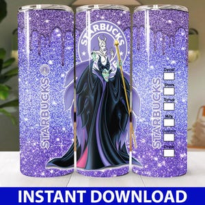 Maleficent Villain Bling Skinny Tumbler PNG, Dlsney Villains Tumbler, Mouse & Friends Cartoon Tumbler Wrap Sublimation Png Instant Download
