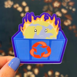 Sticker Terre Recyclage Changement Climatique - Sticker Terre Découpée Pour Ordinateur Portable Cool - Sticker Développement Durable - Sticker Environnemental Mignon