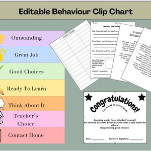 Editable Behavior Clip Chart System | Classroom Management Toolkit | Printable & Editable | Classroom Behavior Management Bundle |