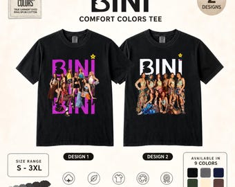 BINI Comfort Colors Garment-Dyed T-Shirt, Fillino Pop Group Grafik-Shirt