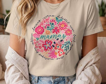 Mama Blumenkranz Comfort Colors T-Shirt, Muttertags-Garten-Grafik-Shirt