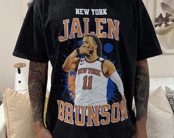 Jalen Brunson T-Shirt | New York Basketball Retro Mineral Wash Shirt