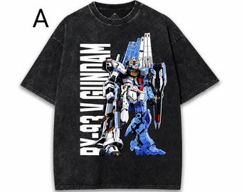RX-93 Nu Gundam T-Shirt | Mineral Wash Streetwear-Shirt | Anime Mecha T-Shirt