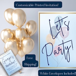 Birthday Party Invitation | Customizable Invitation | PRINTED | Birthday Celebration | Free Shipping | Envelopes Included!