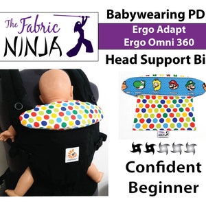 Patrón PDF: Babero de malla Omni Breeze Ergo Adapt y Ergo Omni 360. Babero reversible para portabebés/cubierta para reposacabezas, almohadillas para chupar, funda antibabas y cubrecolchón
