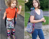 PDF Pattern: Mom & Me Infinity Tie Strap Tote Bag Large "Mom Bag" and Small/Child. Shoulder and cross body messenger purse