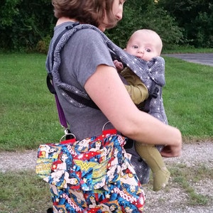 PDF Pattern: Medium & Large Go Everywhere Pouch Babywearing Baby carriers, Fanny pack, Stroller, Diaper Bag, Shoulder purse, Messenger Bag, image 2