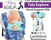 PDF Pattern: Tula Explore Headrest Bib Cover and Straight Suck pads to Protect for Baby Carrier. Easy Sewing.