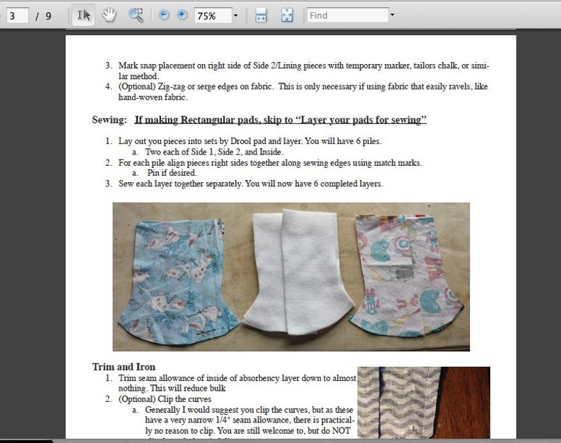 PDF Pattern: Curved/Corner and Straight Suck Pads for wide strap carriers like Kinderpack Strap Protectors Drool Pads Easy Sew Ruffles image 4