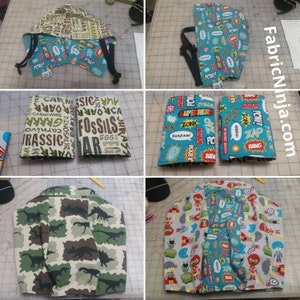 Paquete GRANDE con patrón PDF: Tamaños de mochila para bebés, estándar y niños pequeños: capota para dormir, fundas antideslizantes y almohadillas para chupar (esquineras y rectas)
