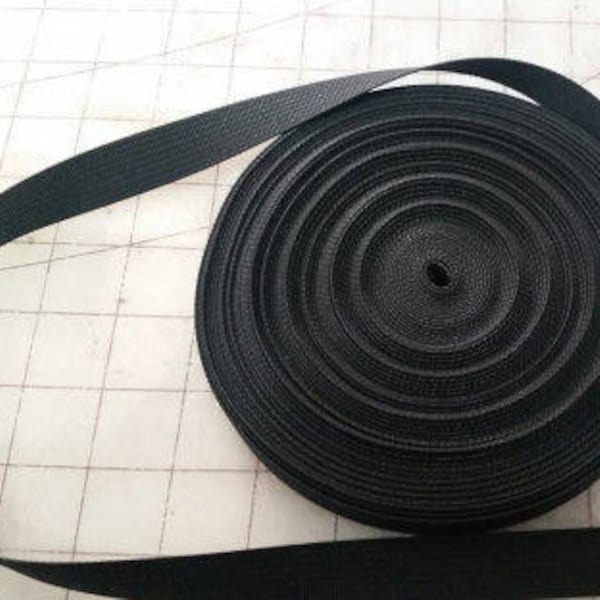 Black Nylon Webbing Straps .75", 1", 1.5"  DIY Babywearing Baby Carriers. Kinderpack Hood Straps