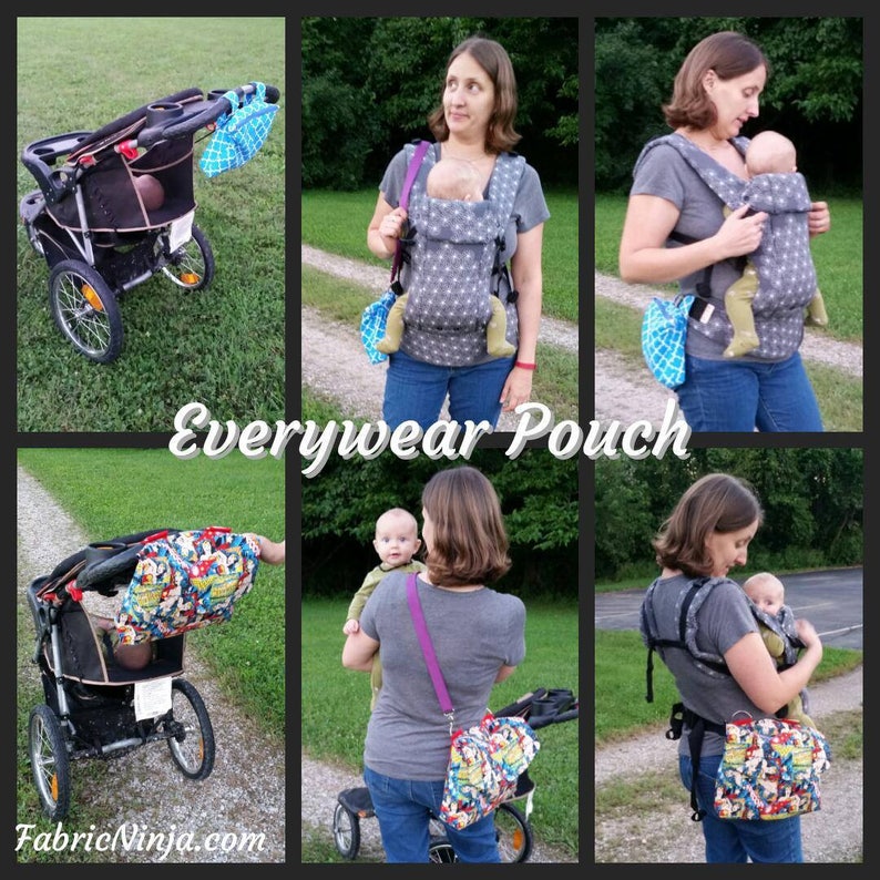 PDF Pattern: Medium & Large Go Everywhere Pouch Babywearing Baby carriers, Fanny pack, Stroller, Diaper Bag, Shoulder purse, Messenger Bag, image 3