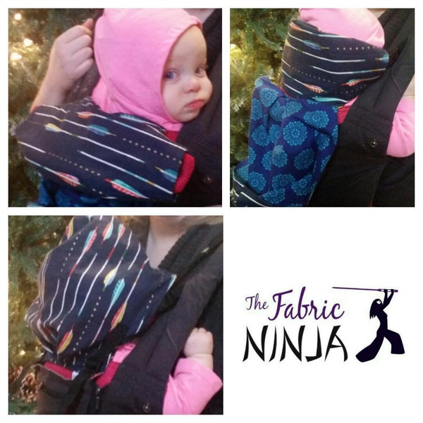 PDF Pattern: Lillebaby Bib (3 designs), and Adjustable Hoodie Sleeping Hood