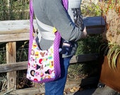 PDF Pattern: Infinity Tie Strap Tote Bag Medium. Fits adults, petite, and teens. Adjustable Cross body or shoulder strap purse.