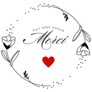 Autocollants Merci fait avec amour