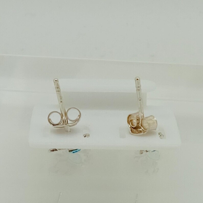 Pendientes vintage de plata de ley con cristales azules y alas de ángel, joyería etérea. imagen 13