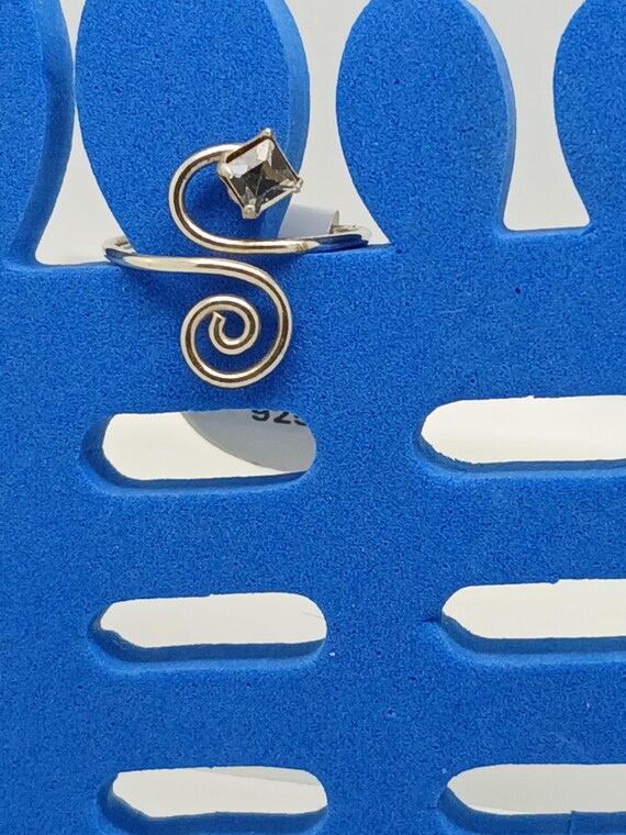 Sterling Silver Rhinestone Toe Ring: Adjustable, … - image 8