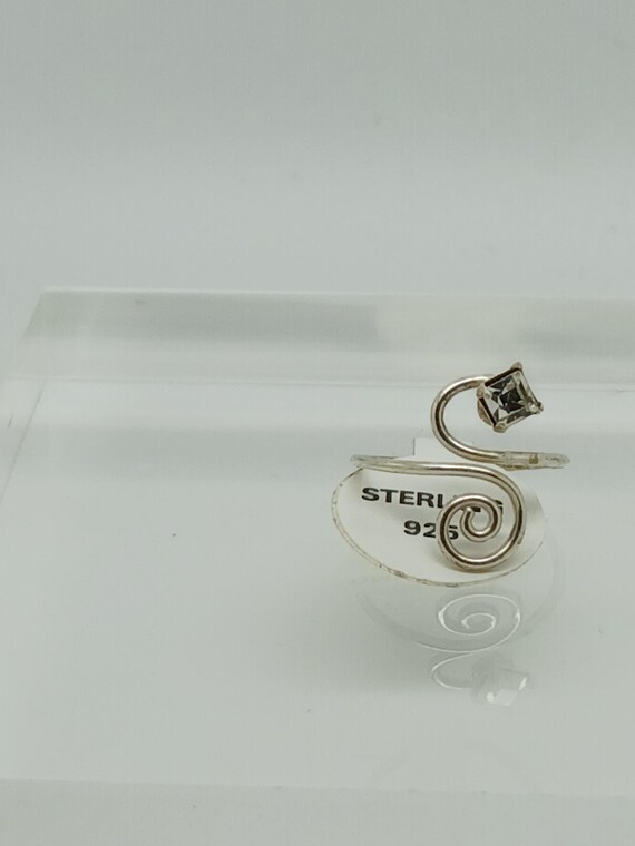 Sterling Silver Rhinestone Toe Ring: Adjustable, … - image 3