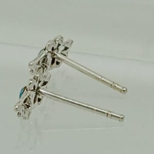 Pendientes vintage de plata de ley con cristales azules y alas de ángel, joyería etérea. imagen 16