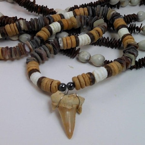 Handmade Coco Shell and Tooth Pendant Necklace Set – Boho Layering Jewelry