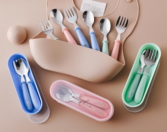 Customized Engraved Name Cutlery Set for Babies and Kids - Personalized Spoon and Fork - Ideal for Newborns, Birthdays, Anniversaries