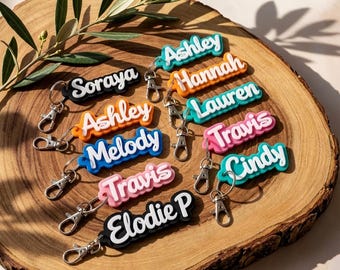 Personalized Bag Tag Keychain – Custom Name Backpack ID Tag, Durable, Quick Shipping, Back-to-School Gift