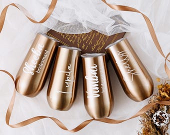 Spersonalizowany kieliszek do szampana, Spersonalizowany kieliszek ze stali nierdzewnej, Prezent dla druhny, Upominek na wieczór panieński, Prezent ślubny