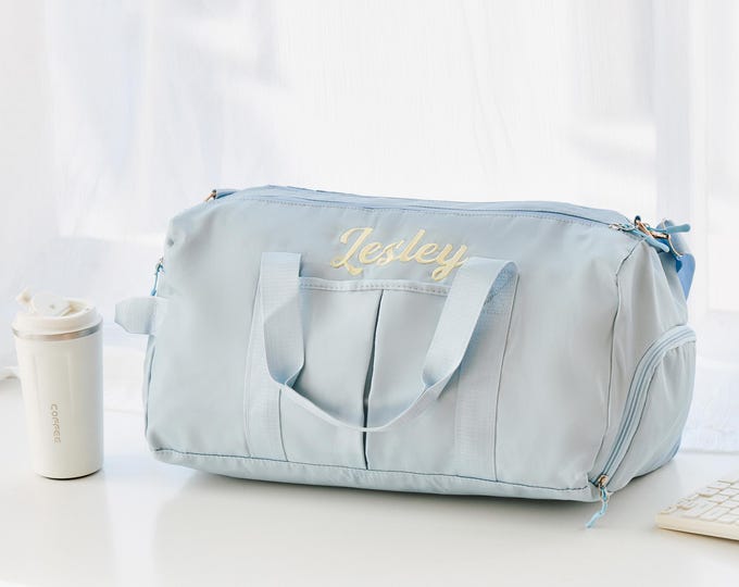 Personalized monogrammed travel duffel bag,custom name weekend gym bag,Personalized Outdoor Bag,Holdall Bag,Weekender Overnight for Women