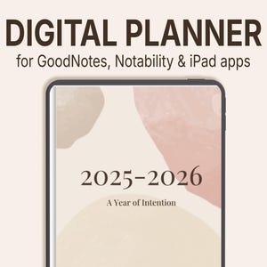 2025–2026 Digital Planner for iPad | Dated PDF for GoodNotes and Notability | Hyperlinked Weekly + Daily Pages | Minimal Layout