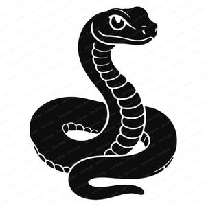 Snake SVG PNG EPS - schattige opgerolde slang clipartafbeelding klaar om te snijden voor de Cricut, silhouet, vinyl en coole reptielen Craft (digitale download)