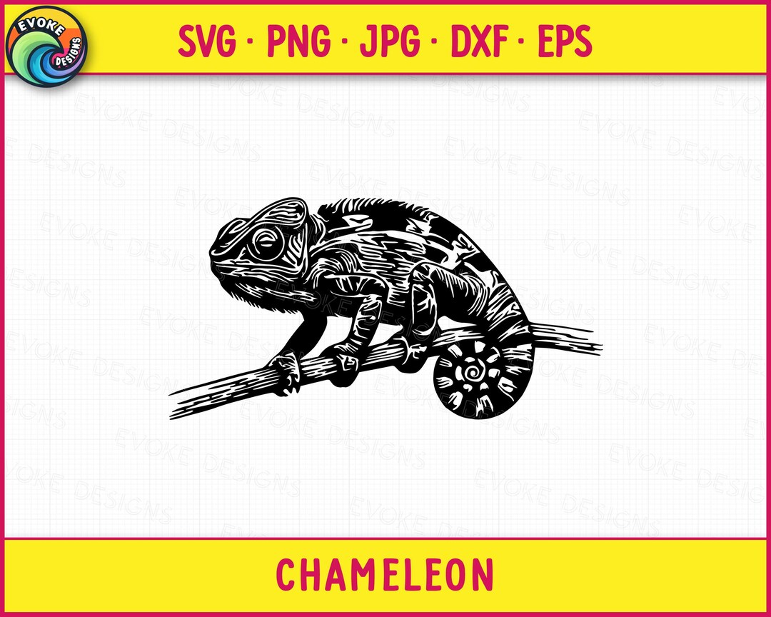 Chameleon SVG: Realistic Chameleon Clipart, Svg Cut File for Cricut ...