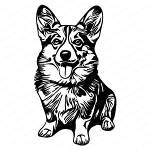 Corgi SVG PNG Clipart Cut File | For Cricut, Silhouette, Sublimation, Printing | Welsh Corgi Dog Portrait Design