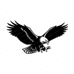American Bald Eagle Svg Png Jpg + | Unique Flying Eagle Clipart, Patriotic Eagle Svg for Cricut, USA Eagle Silhouette Dxf (Digital Download)