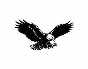 American Bald Eagle Svg Png Jpg + | Unique Flying Eagle Clipart, Patriotic Eagle Svg for Cricut, USA Eagle Silhouette Dxf (Digital Download)