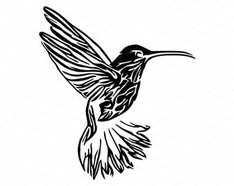 Hummingbird SVG - Flying Hummingbird Silhouette, Hummingbird Vector Clipart Png Dxf Jpg, Humming Bird SVG File for Cricut (Digital Download)