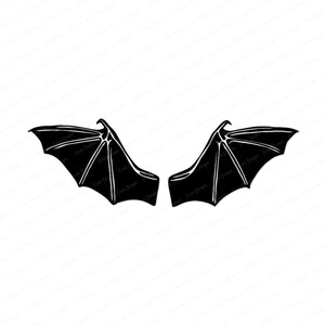 Alas de murciélago SVG: idea de manualidad espeluznante para Halloween, clipart gótico, alas de zorro volador PNG, archivo de corte SVG para Cricut, grabado láser, uso comercial
