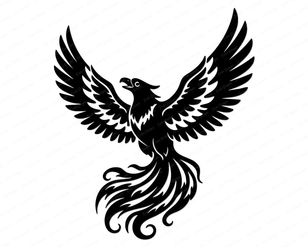 Phoenix SVG, Rising Phoenix Silhouette, Mythical Firebird SVG for ...