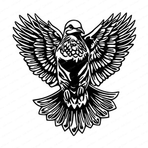 Dove SVG File, High Quality Transparent Winged Bird PNG, Unique Realistic Design, Easy Weed for Cricut, For Bird Lovers, Digital Download