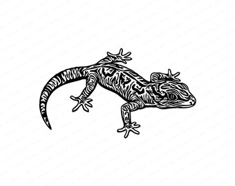 Gekko SVG - hagedis clipart, schattige gekko SVG, gekko png, gekko DXF, gekko jpg, digitaal bestand, hagedis sticker gesneden bestand voor Cricut, lasergravure