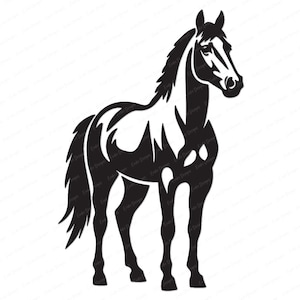 Horse SVG: Strong Standing Horse Vector Svg Cut File for Cricut, Equestrian Clipart Png, Horse Trailer Art, Year of Horse (Digital Download)